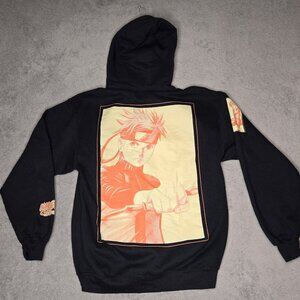 Vintage Naruto Shippuden Hoodie Size Large 2002 2002MK- 2007SP Black EUC